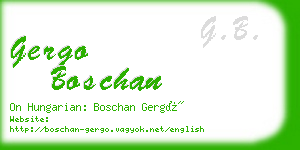 gergo boschan business card